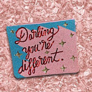 NEW Large Darling You're Different Crossbody Chain Clutch Handbag Seed Bead Bag